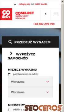 99rent.pl mobil förhandsvisning