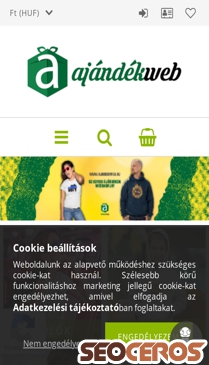 ajandekweb.hu mobil előnézeti kép