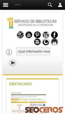 biblioteca.unex.es mobil náhľad obrázku