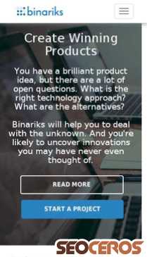binariks.com mobil previzualizare