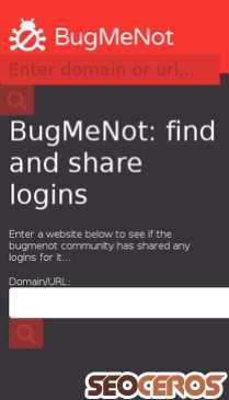 bugmenot.com mobil Vista previa