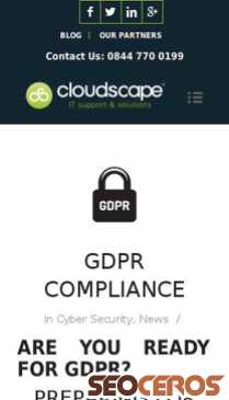 cloudscapeit.co.uk/gdpr-compliance mobil 미리보기
