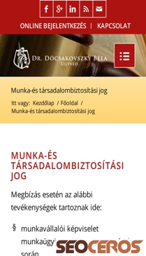 drdocsakovszky.hu/fooldal/munka-es-tarsadalombiztositasi-jog mobil előnézeti kép