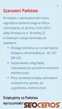 eltromax.pl mobil Vorschau