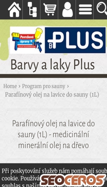 eshop.barvyplus.cz/parafinovy-olej-na-lavice-do-sauny-1l-medicinalni-prirodni-olej-pro-ochranu-dreva mobil vista previa