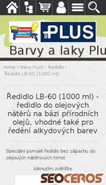 eshop.barvyplus.cz/redidlo-lb-60-1000-ml-redidlo-do-olejovych-nateru-na-bazi-prirodnich-oleju-vhodne-take-pro-redeni-alkydovych-barev mobil Vista previa