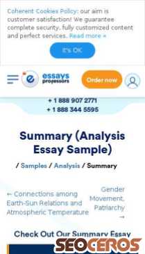 essaysprofessors.com/samples/analysis/summary.html mobil előnézeti kép