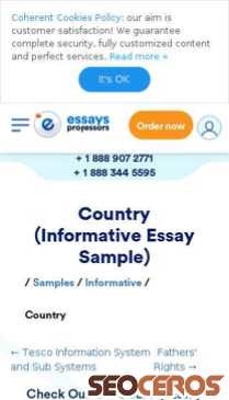 essaysprofessors.com/samples/informative/country.html mobil vista previa