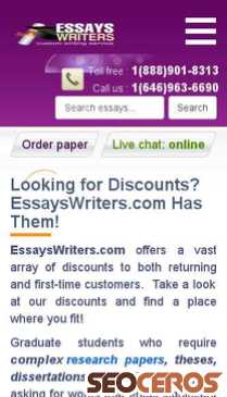 essayswriters.com/discounts.html mobil preview