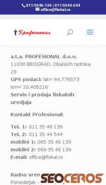 fiskal.rs/kontakt-profesional-d-o-o mobil Vorschau