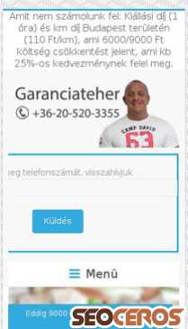 garanciateher.com mobil previzualizare