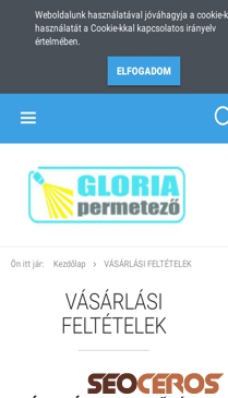 gloriapermetezo.hu/vasarlasi_feltetelek_5 mobil vista previa