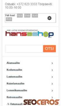 hansashop.eu mobil előnézeti kép