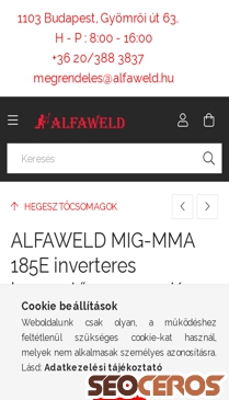 hegesztestechnika.net/ALFAWELD-MIG-MMA-185E-inverteres-hegesztocsomag-5Kg-CO2-palackkal mobil náhľad obrázku