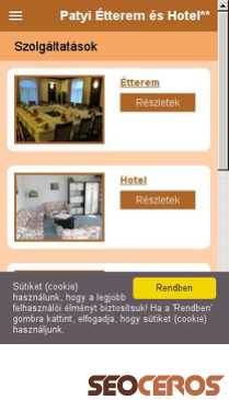 hotelpatyi.hu mobil előnézeti kép