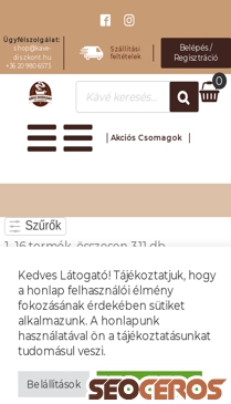 kave-diszkont.hu/termekkategoria/szemes-kave mobil előnézeti kép