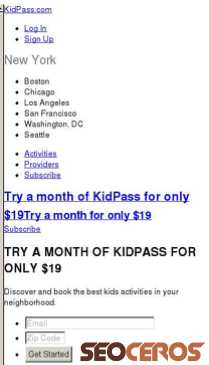 kidpass.com mobil vista previa