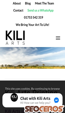 kiliarts.co.uk/about mobil preview