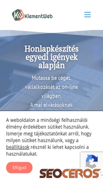 klementweb.hu mobil előnézeti kép