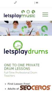 letsplaymusic.co.uk/private-instrument-lessons/drum-lessons mobil obraz podglądowy