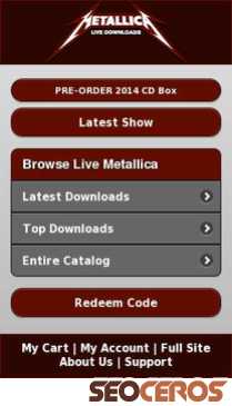 livemetallica.com mobil preview