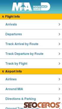miami-airport.com mobil förhandsvisning