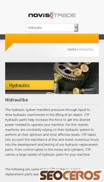 novistrade.hu/hydraulics mobil förhandsvisning