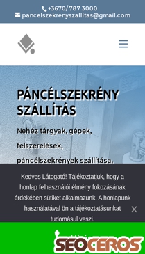 pancelszekreny-szallitas.hu mobil előnézeti kép