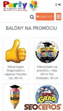 partywebshop.sk mobil preview