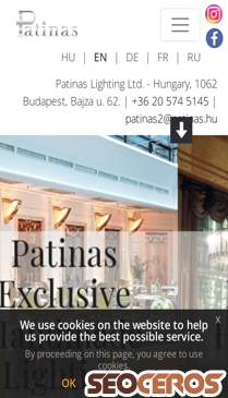 patinas-lighting.com mobil náhľad obrázku