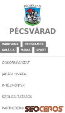 pecsvarad.hu mobil preview