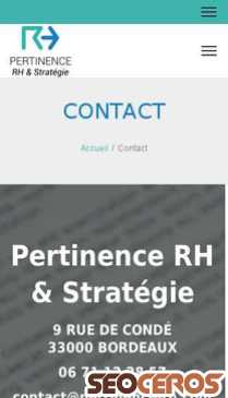 pertinence-rh.com/contact mobil förhandsvisning