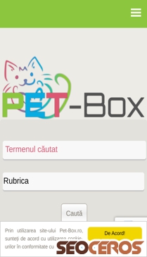 pet-box.ro mobil vista previa