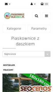 piaskownicedladzieci.pl/Piaskownice-z-daszkiem-c17 mobil Vista previa