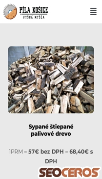 pilakosice.sk/palivove-drevo mobil obraz podglądowy