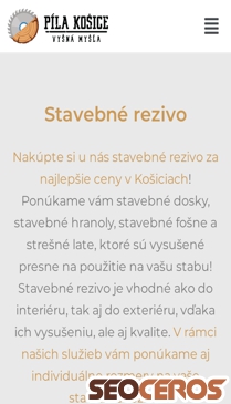 pilakosice.sk/stavebne-rezivo mobil vista previa