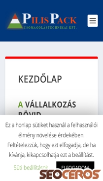 pilispack.hu mobil previzualizare
