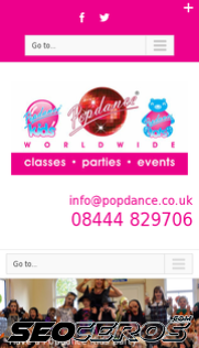 popdance.co.uk mobil vista previa