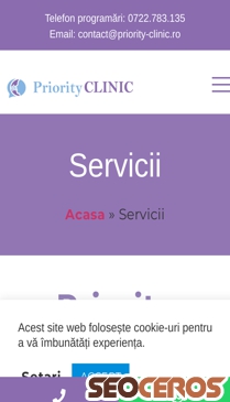 priority-clinic.ro/servicii mobil előnézeti kép