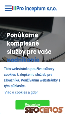 proinceptum.sk mobil előnézeti kép