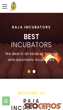 rajaincubators.com mobil vista previa