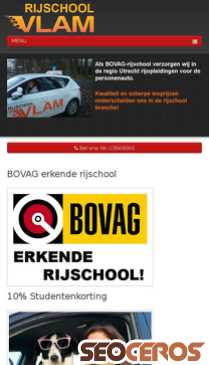 rijschoolvlam.nl mobil előnézeti kép