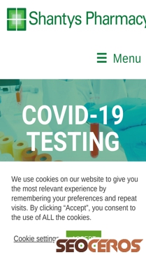 shantyspharmacy.com/covid-testing mobil previzualizare