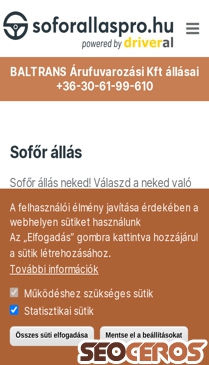 soforallaspro.hu mobil előnézeti kép