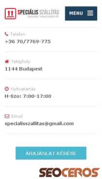 specialisszallitas.hu/specialis-szallitas mobil förhandsvisning