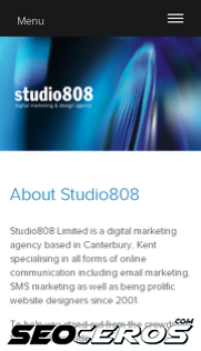 studio808.co.uk mobil Vista previa