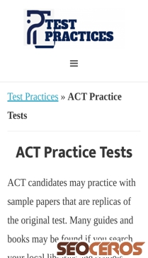 testpractices.com/act-practice-tests mobil előnézeti kép