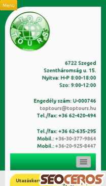 toptours.hu mobil preview