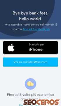 transferwise.com/it mobil previzualizare