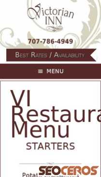 victorianvillageinn.com/the-vi-restaurant/menu mobil previzualizare